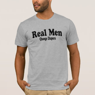 T-shirts Homens Reais Engraçados Mudam Fraldas
