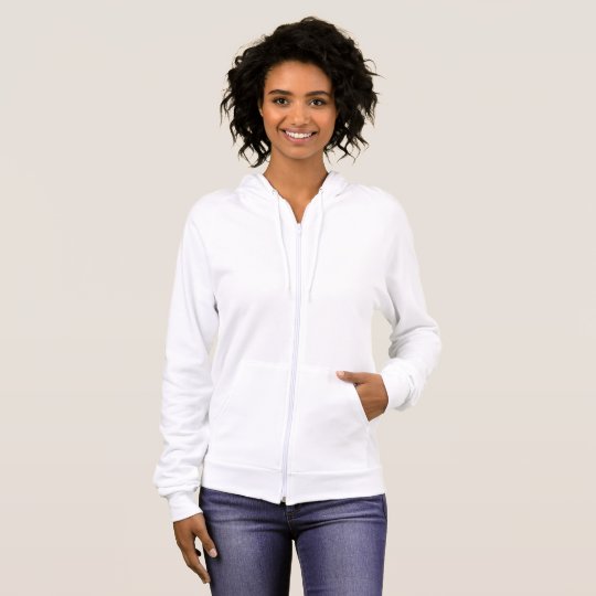 Agasalho com capuz feminino de lã de algodão da American Apparel, Branco