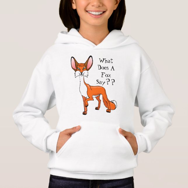 T-shirts Hoodie bonito do design do Fox para miúdos (Frente)
