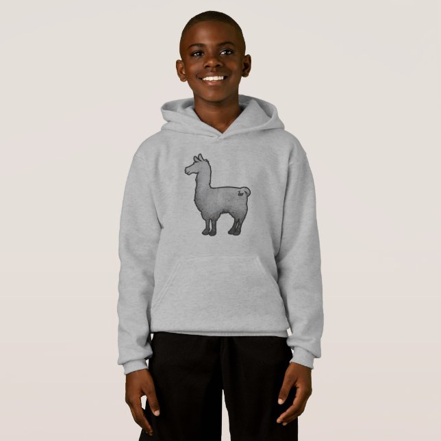 T-shirts Hoodie concreto do lama (Frente Completa)