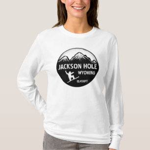 T-shirts Hoodie da arte do snowboard de Jackson Hole