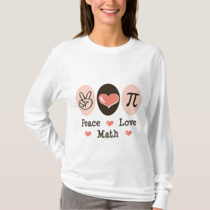T-shirts Hoodie da matemática do amor da paz