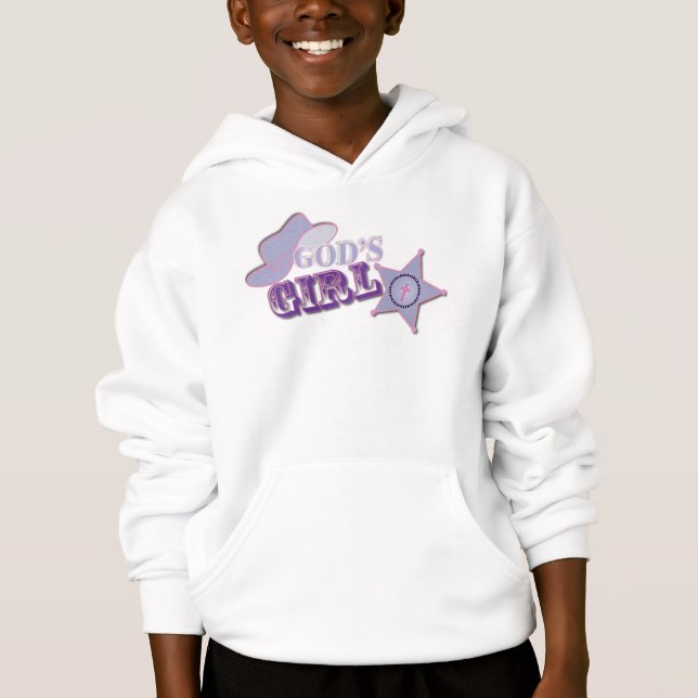 T-shirts Hoodie da menina do deus (Frente)