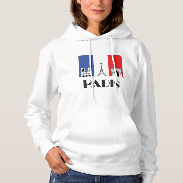 T-shirts Hoodie da Paris das senhoras (Frente)