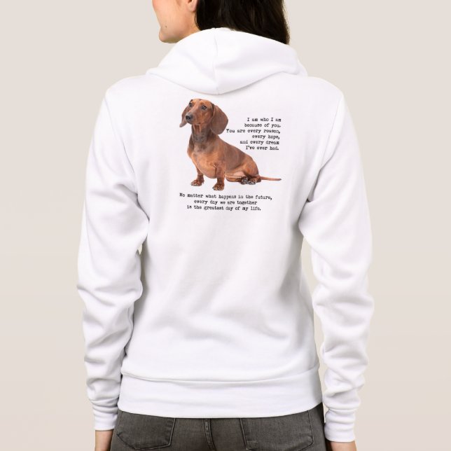 T-shirts Hoodie do Dachshund (Verso)