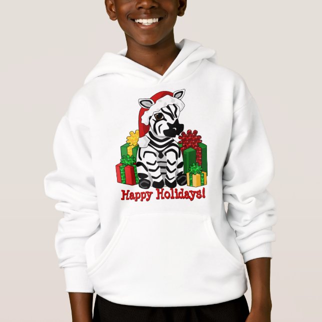 T-shirts Hoodie do Natal da zebra (Frente)