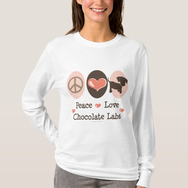 T-shirts Hoodie dos laboratórios do chocolate do amor da (Frente)