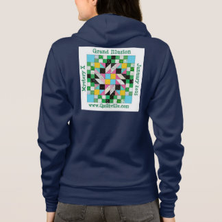 T-shirts Hoodie grande da ilusão com zipper