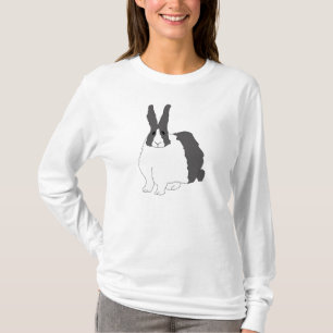 T-shirts Hoodie holandês das mulheres do coelho