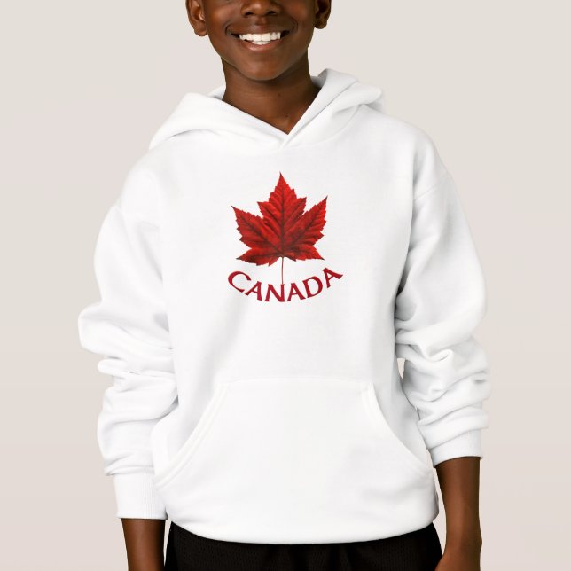 T-shirts Hoodie, Maple Leaf Kid, bandeira do Canadá (Frente)