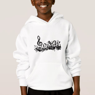 T-shirts Hoodie misturado das notas musicais