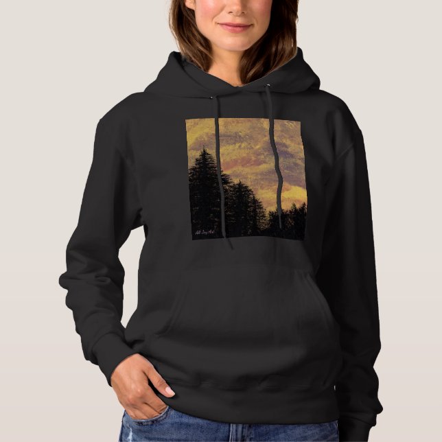 T-shirts Hoodie "Ouro Sunset Pines" por All Joy Art (Frente)