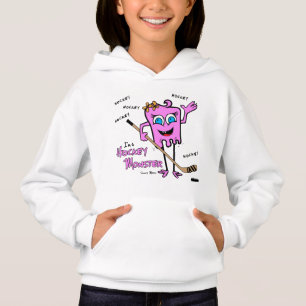 T-shirts Hoodie Rosa, Monstro do Hóquei das Meninas
