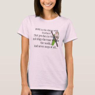 T-shirts Hope Poem por Emily Dickinson com Quaker Parakeet