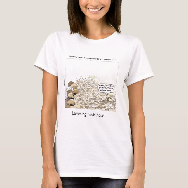 T-shirts Hora da Corrida dos Lemmings Divertido (Frente)
