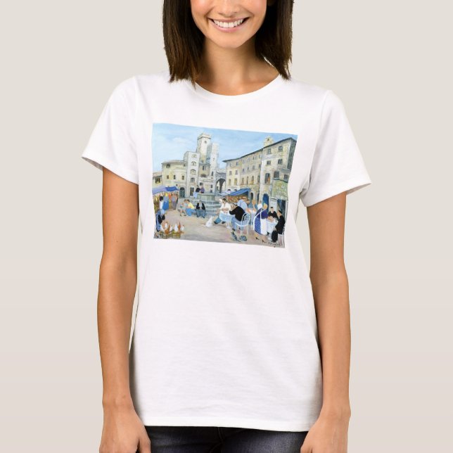 T-shirts Hora do almoço em um mercado Toscânia (Frente)