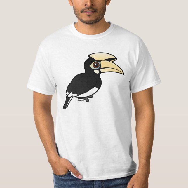 T-shirts Hornbill Pied oriental (Frente)