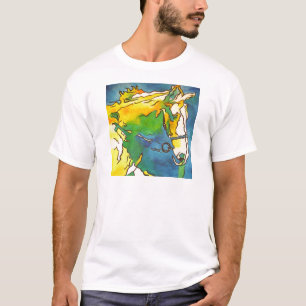 T-shirts "Horse and Bridle Colorful Black Outline Art" #ho