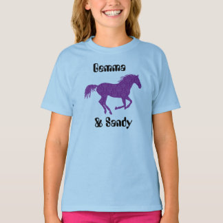 T-shirts Horse and Rider Girls Personalizaram Tee