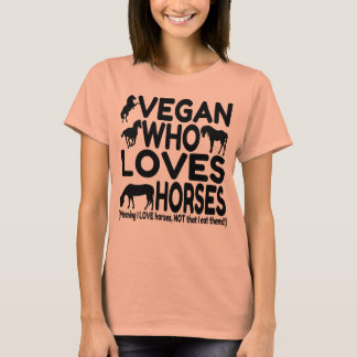 T-shirts Horse Lover Vegan Engraçado