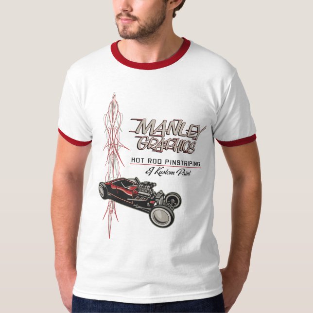 T-shirts Hot rod com Pinstriping (Frente)