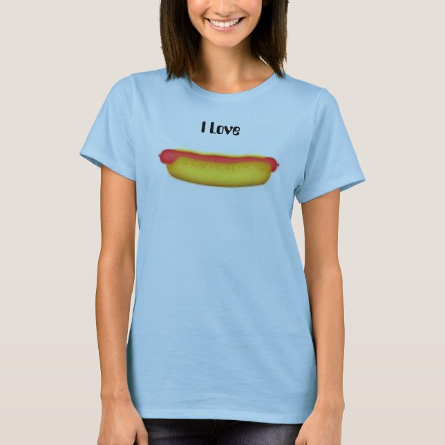 T-shirts Hotdog, eu amo (Frente)