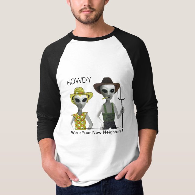 T-shirts HOWDY, vaqueiro, aliens da vaqueira (Frente)