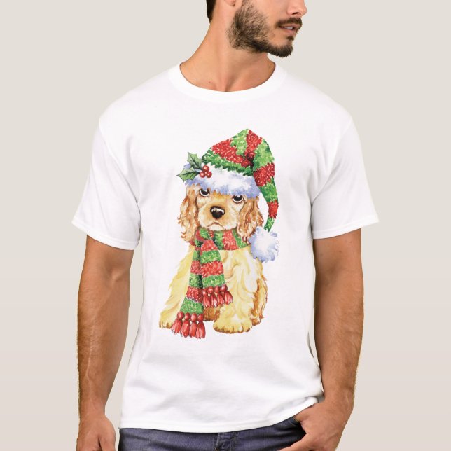 T-shirts Howliday feliz cocker spaniel (Frente)