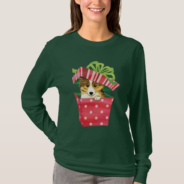 T-shirts Howlidays feliz Sheltie (Frente)
