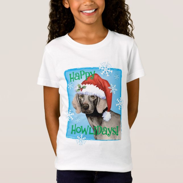 T-shirts Howlidays feliz Weimaraner (Frente)