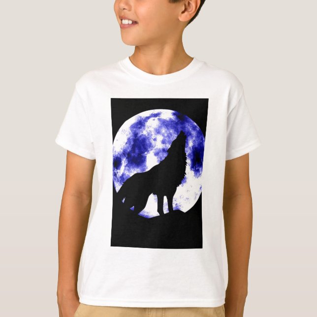 T-shirts Howling Wolf na Lua (Frente)