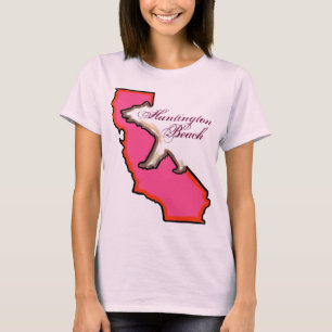 T-shirts Huntington Beach California - tanque rosa para sen