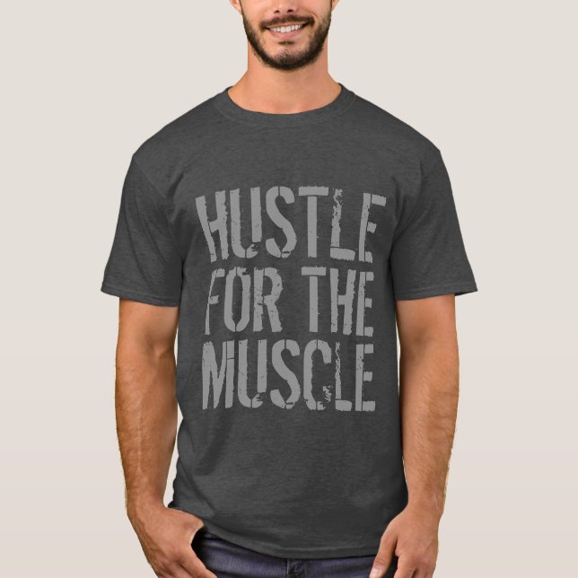 T-shirts Hustle para o Gym muscular e Malhação (Frente)