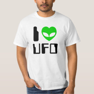T-shirts I Alienígena Heart UFO