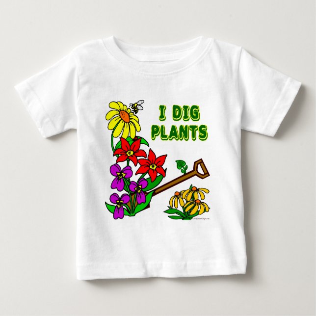 T-shirts I Dig Plantas Gardener Dizendo (Frente)
