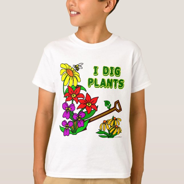 T-shirts I Dig Plantas Gardener Dizendo (Frente)