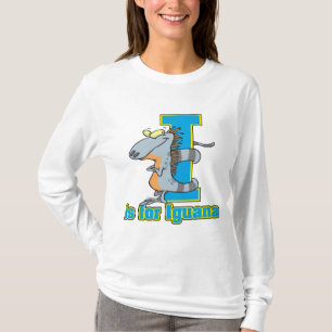 T-shirts I é para iguana letra abc desenho animado