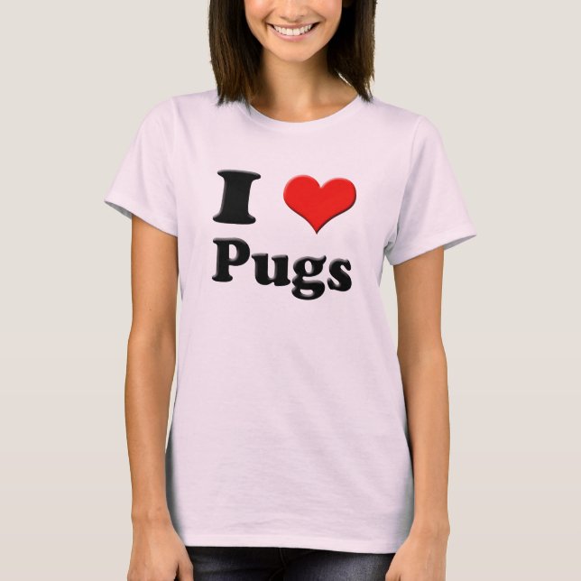 T-shirts I Heart Pugs Tee (Frente)