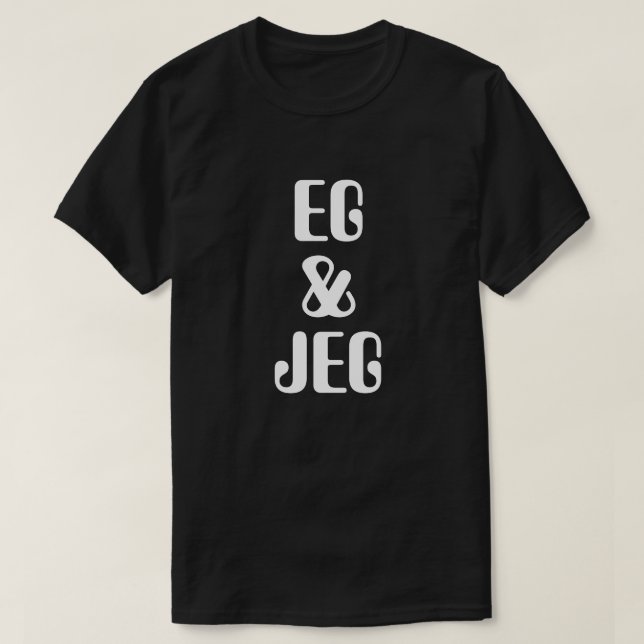 T-shirts I & I em negro norueguês (Frente do Design)