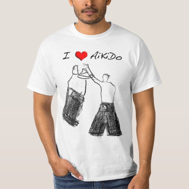 T-shirts I love Aikido - Shomen-uchi Ikkyo (Frente)