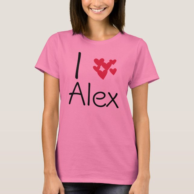 T-shirts I love alex (Frente)