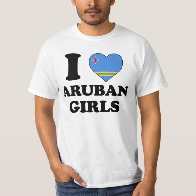 T-shirts I love Aruban Girls (Frente)