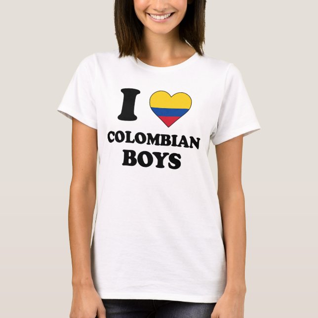 T-shirts I love Colombian Boys (Frente)