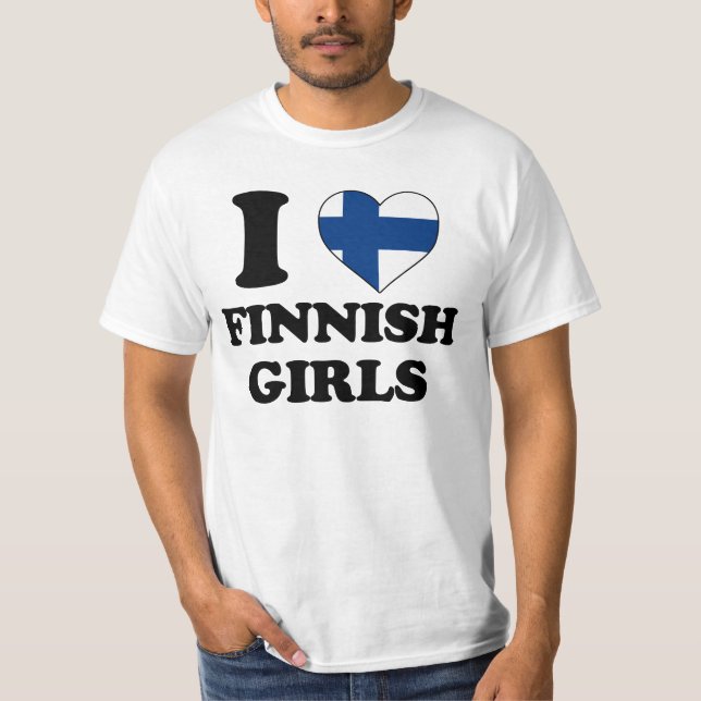 T-shirts I love Finnish Girls (Frente)