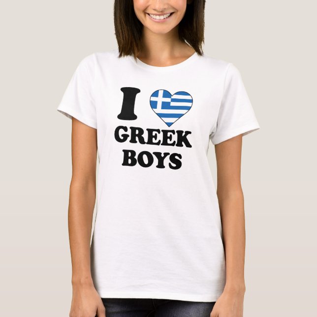 T-shirts I love Greek Boys (Frente)