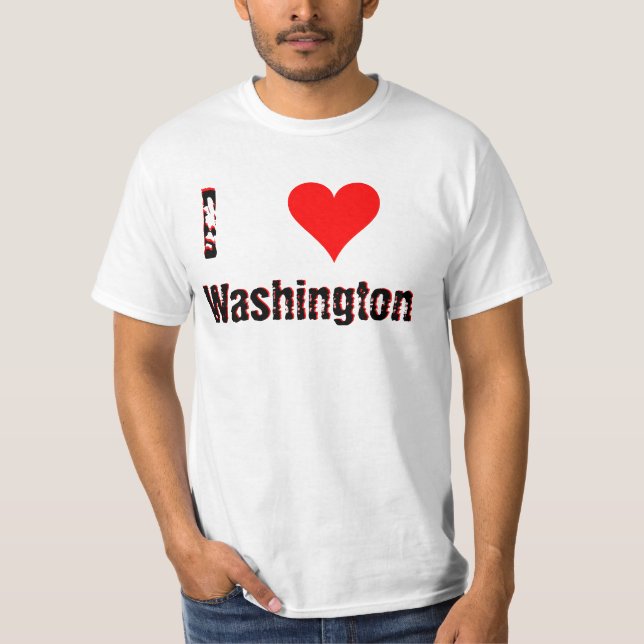 T-shirts I Love (Heart) Washington (Frente)