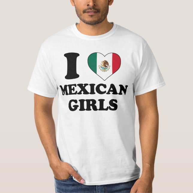 T-shirts I love Mexican Girls (Frente)