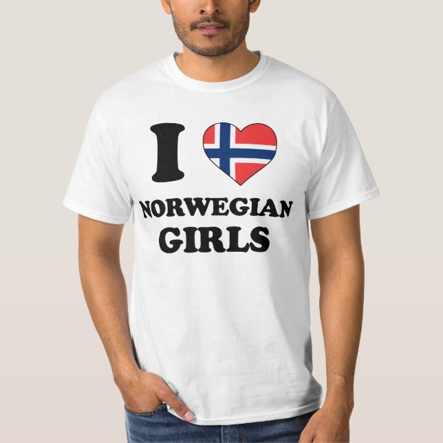 T-shirts I love Norwegian Girls (Frente)