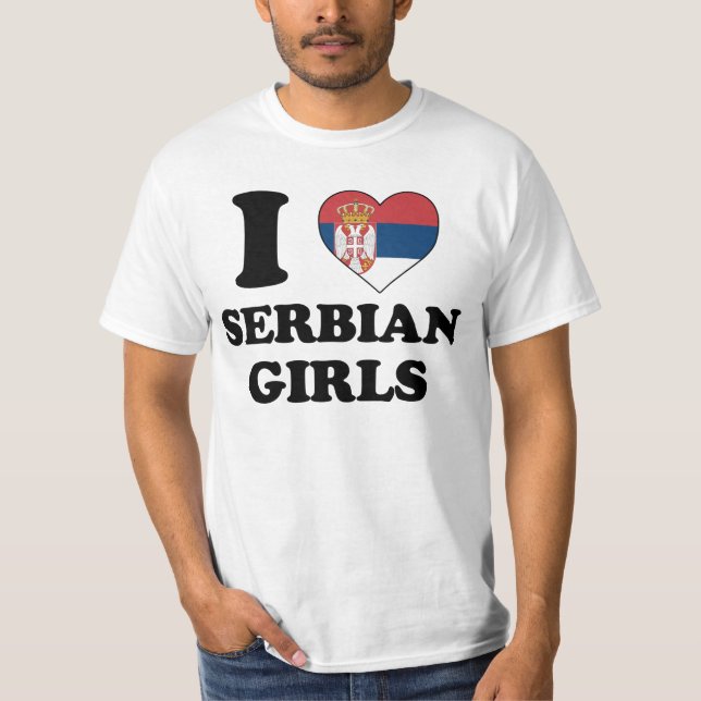 T-shirts I love Serbian Girls (Frente)