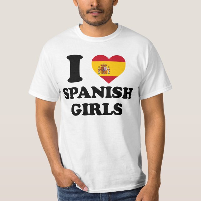 T-shirts I love Spanish Girls (Frente)